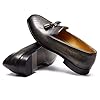 Men's Embossed Tassel Retro Moccasins Formal Casual Loafers,Grey,8 #3