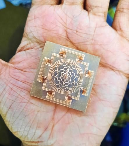 Image of Pure Copper Maha Meru Shree Yantra Solid for Puja Use at Home /Maha Meru Shri Yantra 3D Meru Sri Yantra with Copper and Accurate Cutting (Small)