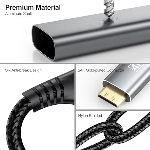 UVOOI Short USB C to Mini HDMI Cable 2FT(NOT HDMI), 4K@60Hz High Speed Type-C to Mini HDMI 2.0 Cord for Portable Monitor Compatible with MacBook, Laptop, Steam Deck, ROG Ally, iPhone 16/15, Galaxy S25 by UVOOI - Image 7