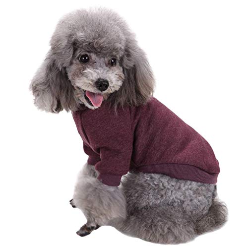 Image of fleece Pet Dog Classic Knitwear Sweater Warm Winter Puppy Pet Coat Soft Sweater Clothing for Small Dogs (XXS, Brown, 1 count)