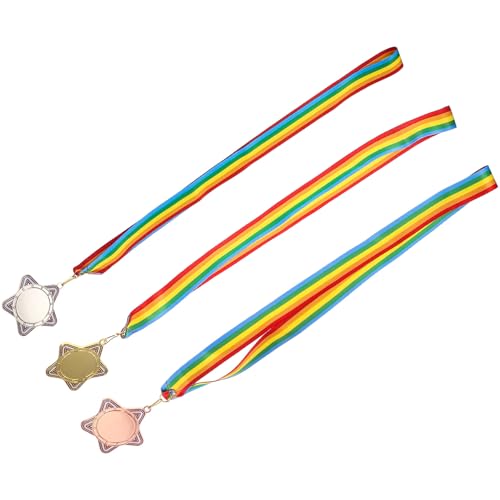 Kit de 3 medallas de premio Housoutil en oro plata y cobre con cordon para deportes