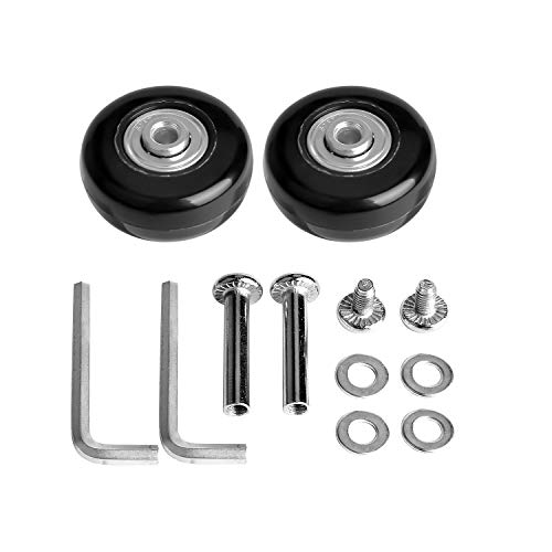 F-Ber Luggage Suitcase Wheels 40Mm X 18Mm With Abec 608Zz Bearings, Inline Outdoor Skate Replacement Wheels, One Set Of (2) Wheels (Od:40 W:18 Id:6 Axles:30) #TOP1