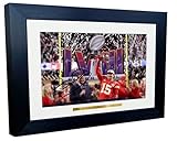 Kitbags & Lockers Patrick Mahomes Celebration Kansas City Super Bowl LVIII 58 Winners Autographed Signed 12x8 A4 Photo Photograph Picture Frame American Football Poster Gift Blur, Black