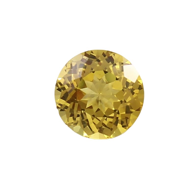 Saphir jaune naturel de 9mm pierre ronde facettée bricolage collier