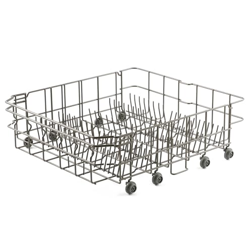 Upgraded DD82-01384A DD81-02295A Dishwasher Rack Replacement Parts for Samsung Dishwasher Lower Dish Rack 22.5 D x 20.5 W Basket Wheels Rollers DW80M2020US DW80R2031US Bottom Dishrack Assembly