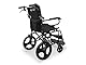 WELLCORE Faltbarer Transfer-Rollstuhl, Stahlrahmen, leicht und kompakt, solide Räder, Handgriffbremsen, klappbare Rückenlehne, Sitzbreite 46 cm, bis zu 100 kg