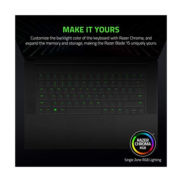 Razer Blade 15 Base Model - 15.6 Inch Gaming Laptop with 144Hz FHD Display (Intel Core i7-11800H, NVIDIA RTX 3060, 16 GB RAM, 512 GB SSD, Chroma RGB, Windows 11) UK Layout | Black - Image 8