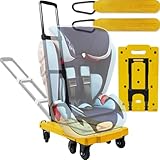 Car Seat Dolly Travel Cart for Airport: Secure Car Seat Carrier/Utility Cart with Exact Latch Achors. Foldable Trolley Cart with 7 360° Wheels. Fits Hand Luggage Sizes