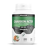 Charbon Végétal Activé - 200 mg - 200 gélules - ORGALIANE