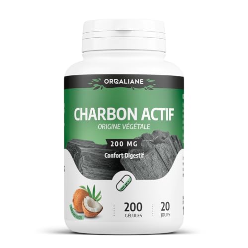 Charbon Végétal Activé - 200 mg - 200 gélules - ORGALIANE