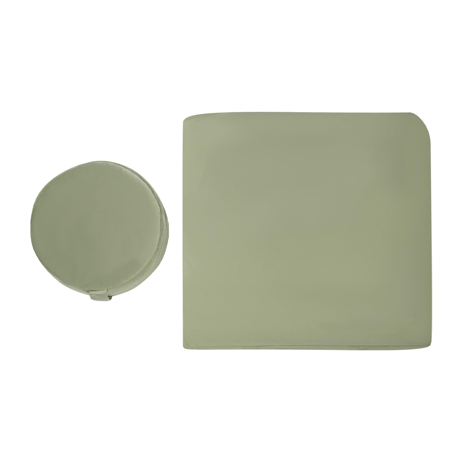 Tappetino da meditazione, set di cuscini da meditazione, rotondo e quadrato, imbottitura in buccia di grano saraceno e cotone, rivestimento in velluto lavabile, per yoga, meditazione e relax