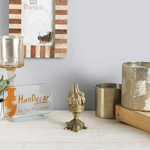 phareLamp Presents Lotus Engraved Buddha Over Elephant Candle Brass Oil Lamp Diya #A233