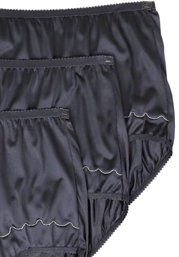 Image of Dixie Belle Women's Underwear Nylon Brief High Waist Scallop Trim 3-Pack 719