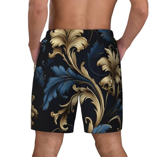 Damask Pattern Print Men Stylish Functionality Swim Trunks Breathable Beach Shorts Surfing Gym Fishing4
