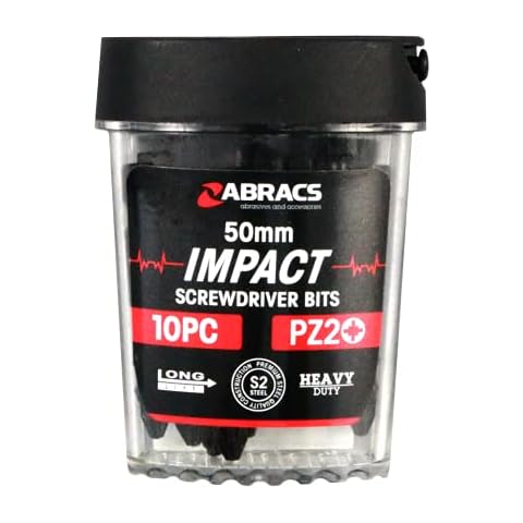 Abracs IPZ25010 Impact S/D Bit - PZ2-50mm - S2 High-Quality Steel - Suitable For Heavy-Duty Screw Driving Applications Cover