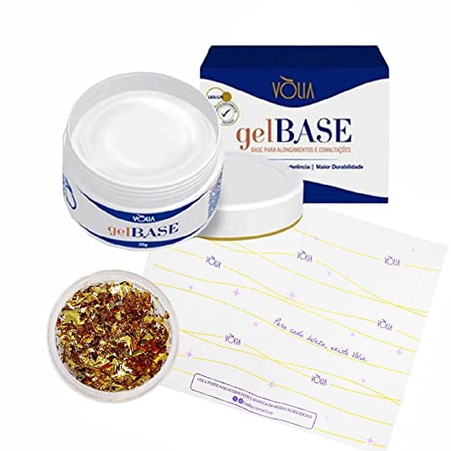 GEL VOLIA CAPA BASE 20G + MINI FOIL E DUOFRESH ALONGAMENTO DE UNHAS DECORAÇÃO