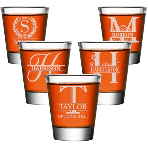 Personalized Shot Glass Bulk Pack, 2oz Custom Text & Name Cute Glasses, Engraved Gift for Birthdays, Best Friend, Graduation, Groomsman, Anniversaries, Party Favors, Bachelorette Party, 21st Birthday