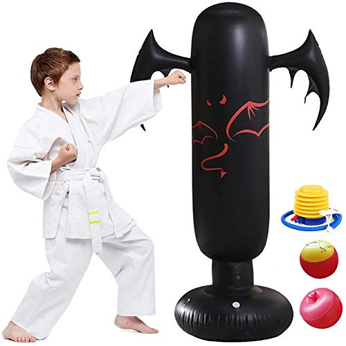 Sac de boxe gonflable enfants pour canaliser l'énergie à la maison avec gants