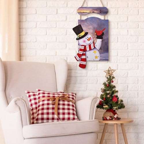 Panneau mural de Noël en bois suspendre pour un salon rustique - 6