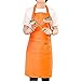 SQSHWL Grembiule da Cucina Grembiule da Cucina Tinta Unita Uomo e Donna Chef Cameriere caffè Barbecue Negozio Grembiule da Bellezza 69 * 75 cm Arancione