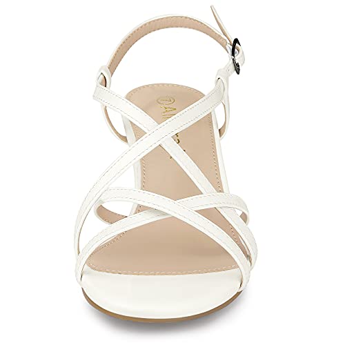 Allegra K Allegra K Women's Slingback Strappy Kitten Heel Heels Sandals 7 White