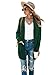 SUEANI Womens Casual Lightweight Long Sleeve Cardigan Soft Drape Open Front Fall Dusters(Medium, Dark Green)