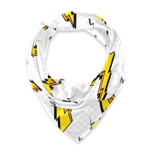 OTVEE 35" Square Neck Scarf Headscarf Lightweight Women Silk Like Curly Headband Tie Sleeping at Night Fashion Bandana Lightning Bolts2