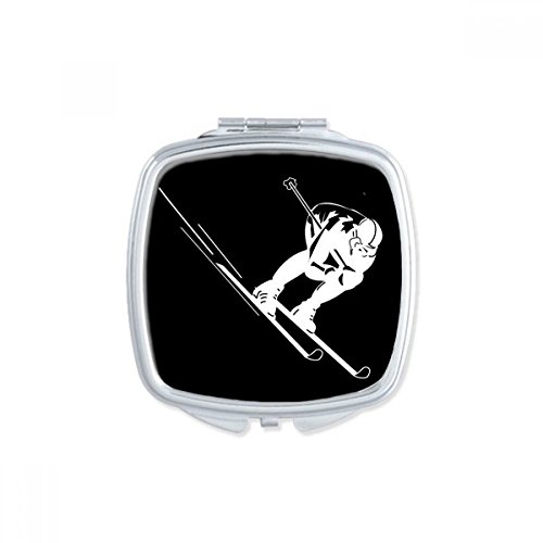 Miroir de poche ski silhouette miroir compact carré pour retouches sur les pistes - 2