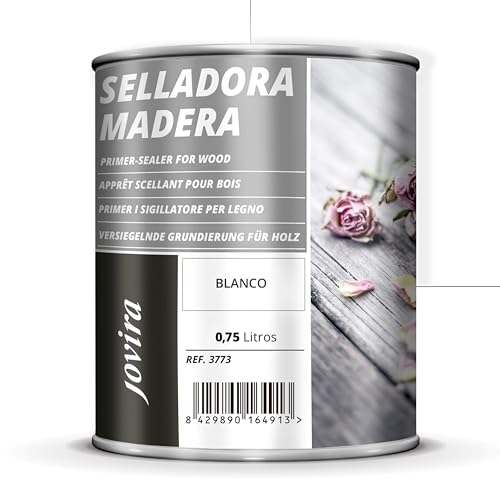 JOVIRA PINTURAS Imprimación Madera Selladora. Imprimación Sintética Blanca. (750 Mililitros)