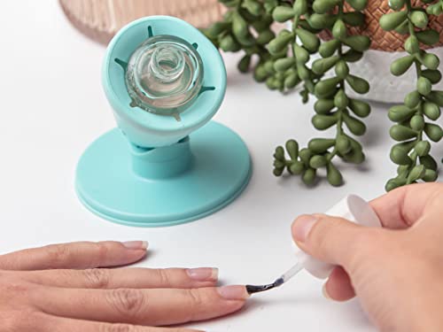 Tweexy Hinge Untippable Nail Polish Bottle Holder | Anti-Spill Nail Polish Holder Stand, Tilted, Smartgrip Airlock Suction | Fingernail Painting, Nail Art Tools | Nail Polish Accessories (Zen Green) #TOP7