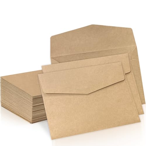 Senbaler 25 Blätter Briefumschläge Kraftpapier DIN C6 Umschläge Ohne Fenster Farbig für Postkarte,Briefköpfe,Grußkarten,Einladung, Geburtstagskarten,16.2×11.4cm
