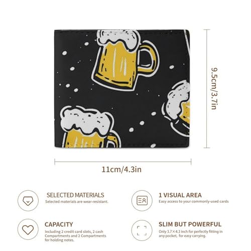 Beer Coin Purse PU Leather Bifold Wallet Small Change Purse Pouch Front Pocket Wallets3