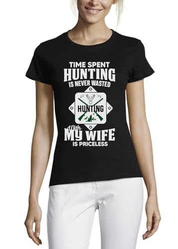 T-shirt chasse femme coton noir respirant pour éviter l'inconfort en forêt