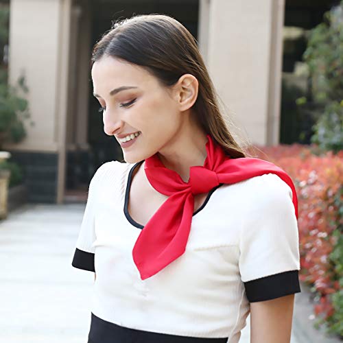 Scarf Satin Square Neck hair scarfs for Women 27" x 27"4