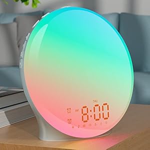 ONLYCARE Sunrise Alarm Clock , Wake Up Light with Gentle Sunlight for Get Up Comfortably Without Fright, Sunshine & 14…