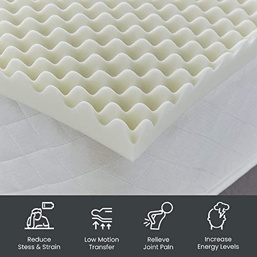 Nutan-Breathable-Convoluted-Egg-Shell-Design-2-inch-Mattress-Topper-Soft-Bed-Toppers-for-Back-Pain-Orthopedic-Support-for-Better-Sleeping-Help-Maintain-Accurate-Posture-King-White