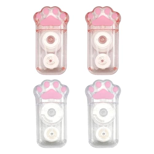 4 Pièces de Ruban Correcteur, 5 mm X 6 m, Mini Ruban Correcteur Compact en Forme de Patte de Chat, Griffe de Chat de Couleur Kawaii, pour L&rsquo;école, Fournitures de Bureau