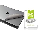 VFENG Premium 5-in-1 Full Body Skin Decals and Screen Protector for MacBook Pro 15 inch With Touch Bar(A1707/A1990,2016/2017/2018/2019+),3M Full Cover Protector Vinyl Skins--Gray