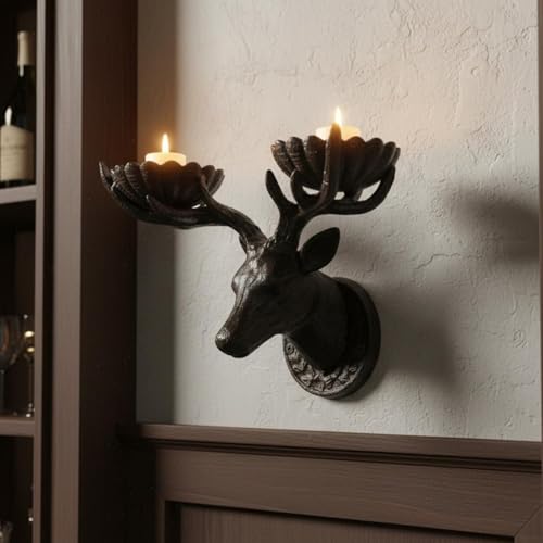 Candelabro de pared vintage de hierro blanco rústico para decoración de interior 7