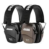 PROHEAR 016 Shooting Ear Protection Earmuffs 2 Pack, NRR 26dB for Gun Range, Hunting -Black and Brown