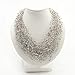Handmade Be my Bridesmaid gift Multi strand silver grey jewelry beaded metallic necklace wedding