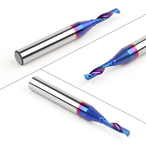 EANOSIC Solid Carbide Single Flute End Mill 1/4” Shank, Upcut CNC Spiral Router Bit O Flute Milling Cutter for Aluminum Plastic Acrylic PVC MDF by EANOSIC - Used condition - Image 5