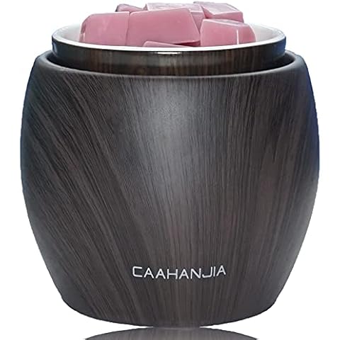Ceramic Wax Melt Warmer,Scentsy Wax Oil Warmer,Electric 2-in-1 Candle Wax Warmer for Warming Scented Candles,Ideal Gift for Spa and Aromatherapy,Home Office Bedroom Living Room Decor (Black Walnut) Cover
