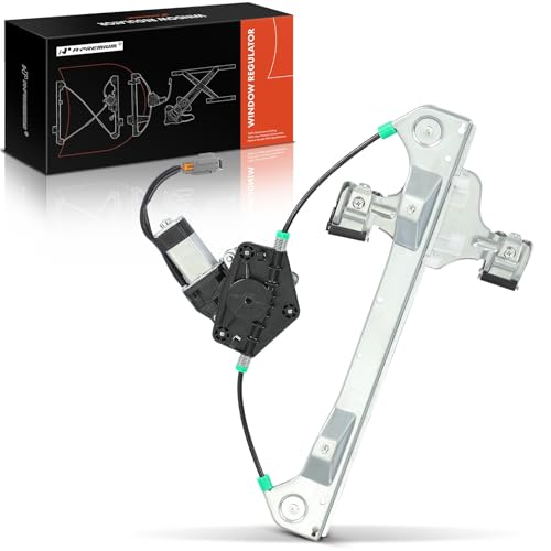 Image of A-Premium Rear Driver Side Power Window Regulator with Motor (2-Pin)