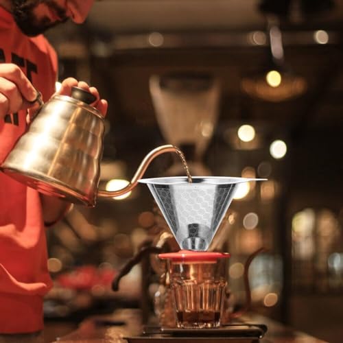 DIASO STORE Coador Filtro de Café Inox Premium Reutilizável Com Base Tamanho 102 Sem Uso de Papel 12