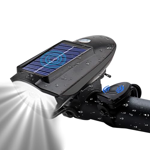 Sonnette de vélo contre la pluie avec phare avant solaire et bandes réfléchissantes