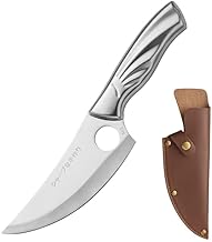 CAPMORA Boning Knife, German Engineered High Carbon Stainless Steel, Professional Chef Knife for Meat, Fish, Poultry, with Leather Sheath