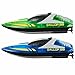 VEVOR RC Boat for Kids, 2Pack Remote Control Boat for Pools & Lakes, Racing Boat with LED Light & 4 Rechargeable Batteries, Whole Body Waterproof, Water Play Toy Gift for Adults Boys & Girls