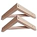 OWUV Support Triangulaire en Bois Massif, Un Ensemble de 2, Équerre Étagère rétro Mural, Support d'étagère décoratif à Angle Droit en Forme de L (Non Fini)