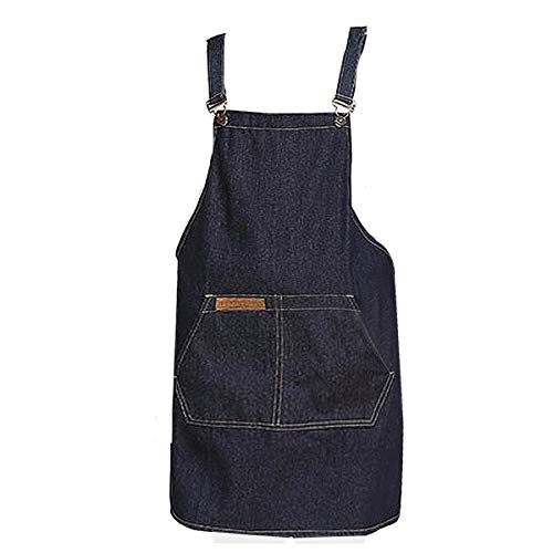 Adela Women Denim Jean Kitchen Apron Adjustable Durable Aprons With Pockets (Blue) #TOP4